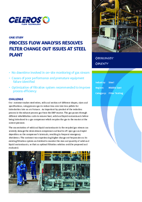 Process flow analysis resolves filter change out issues at steel plant