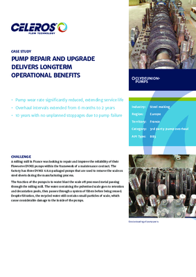 Pump Repair and Upgrade Delivers Longterm Operational Benefits